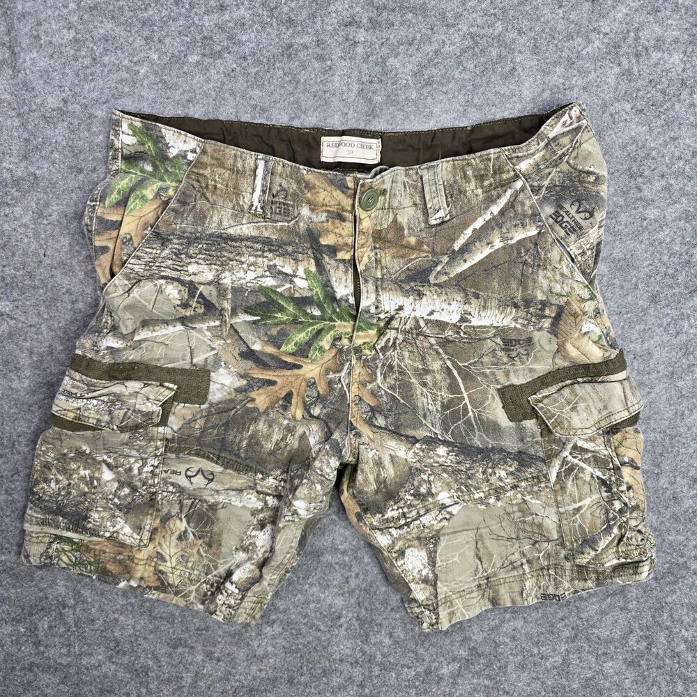 Redwood Creek Shorts Mens 34 Camo Cargo Outdoor Realtree Weathered Edge‎ Hunting
